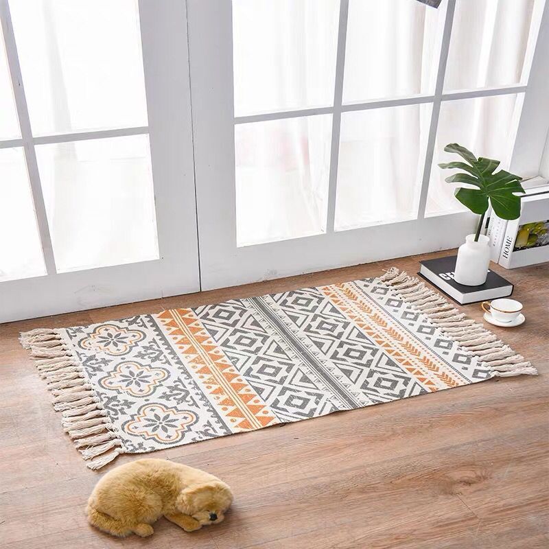 Boho Woven Cotton Tassel Rug, additional product view 11