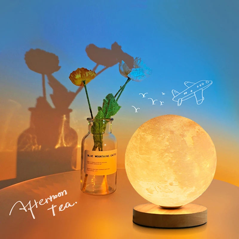Levitating moon night light, alternate product view