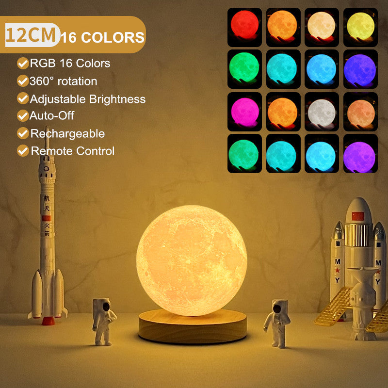 Levitating magnetic moon lamp, colour-changing, 12cm