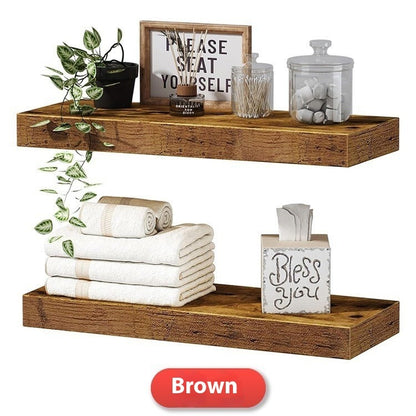 Solid Wood Floating Wall Shelf on a plain background, view 3