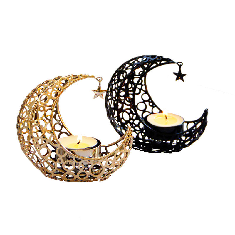 Crescent Moon Metal Candle Holder