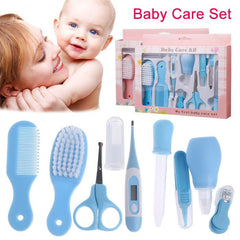 Portable baby grooming kit in an open case