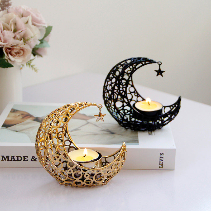 Crescent Moon Metal Candle Holder, additional product view 4