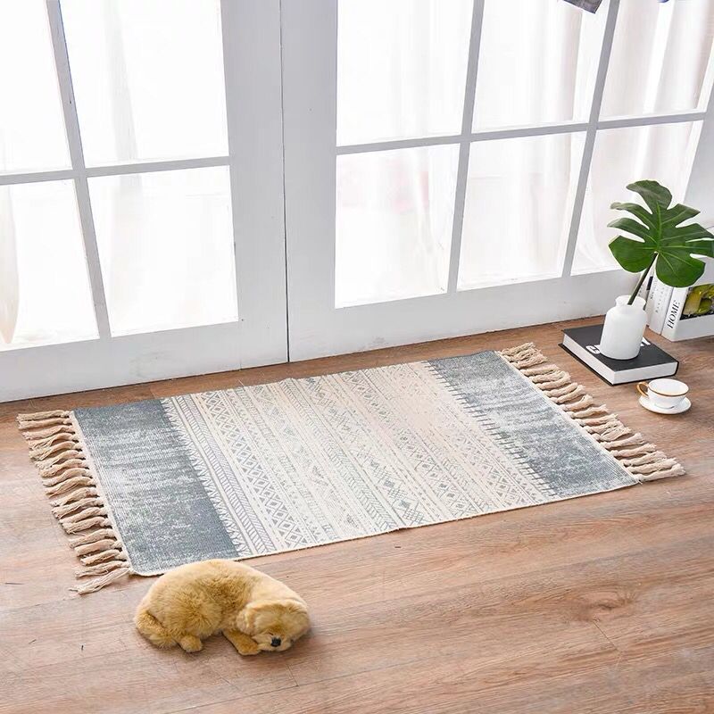 Boho Woven Cotton Tassel Rug, additional product view 9