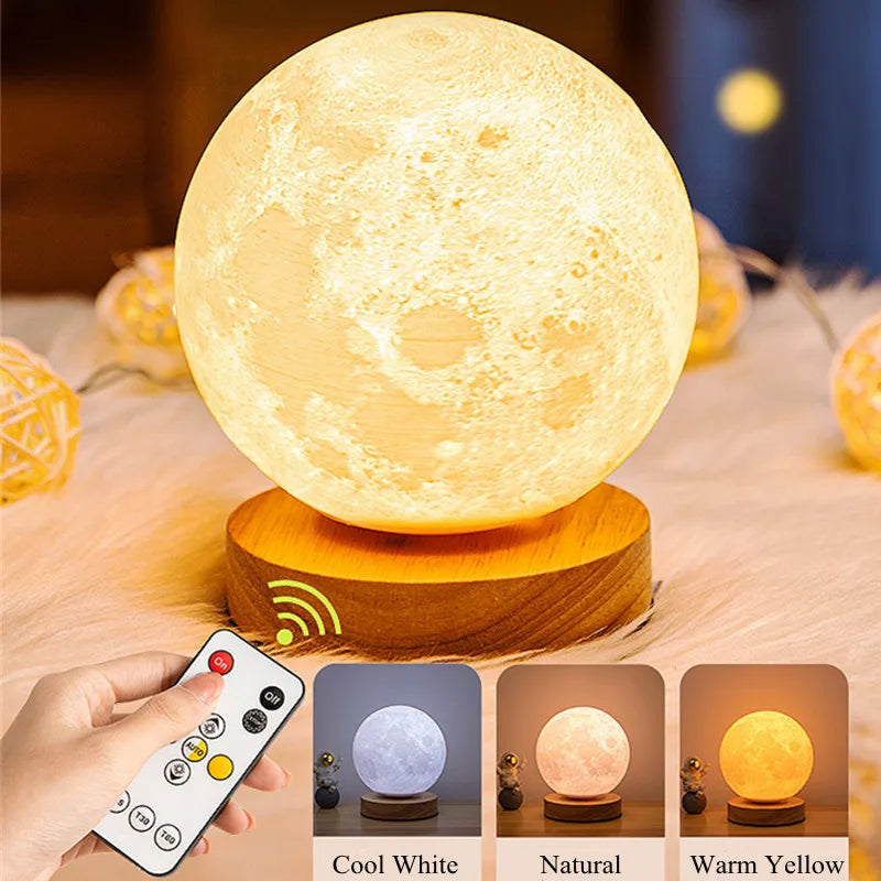 Levitating moon lamp and magnetic base, additional product view