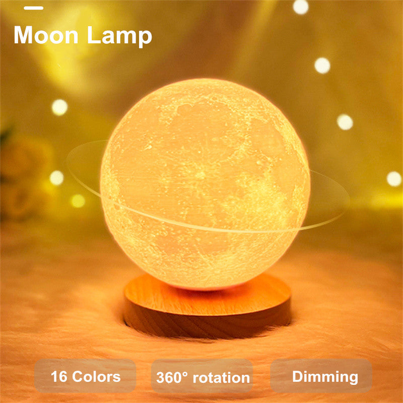 Magnetic levitating moon lamp, product detail view
